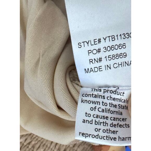 Enchanted Garden Floral Chiffon Peasant Top Small 100% Polyester Natural - Picture 11 of 13